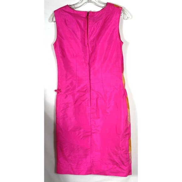 Andrade Honolulu Womens Hawaiian Dress Sz 8 Pink Checkered Silk Rayon Lined Vtg - Picture 5 of 8